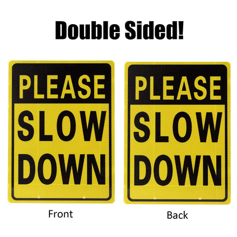 Kichwit Please Slow Down Sign weather resistant for outdoor use