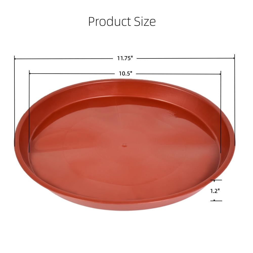 Kichwit saucer depth highlights 10.5 inch base diameter fitting most pots.
