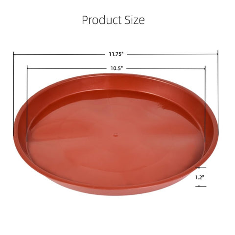 Kichwit saucer depth highlights 10.5 inch base diameter fitting most pots.