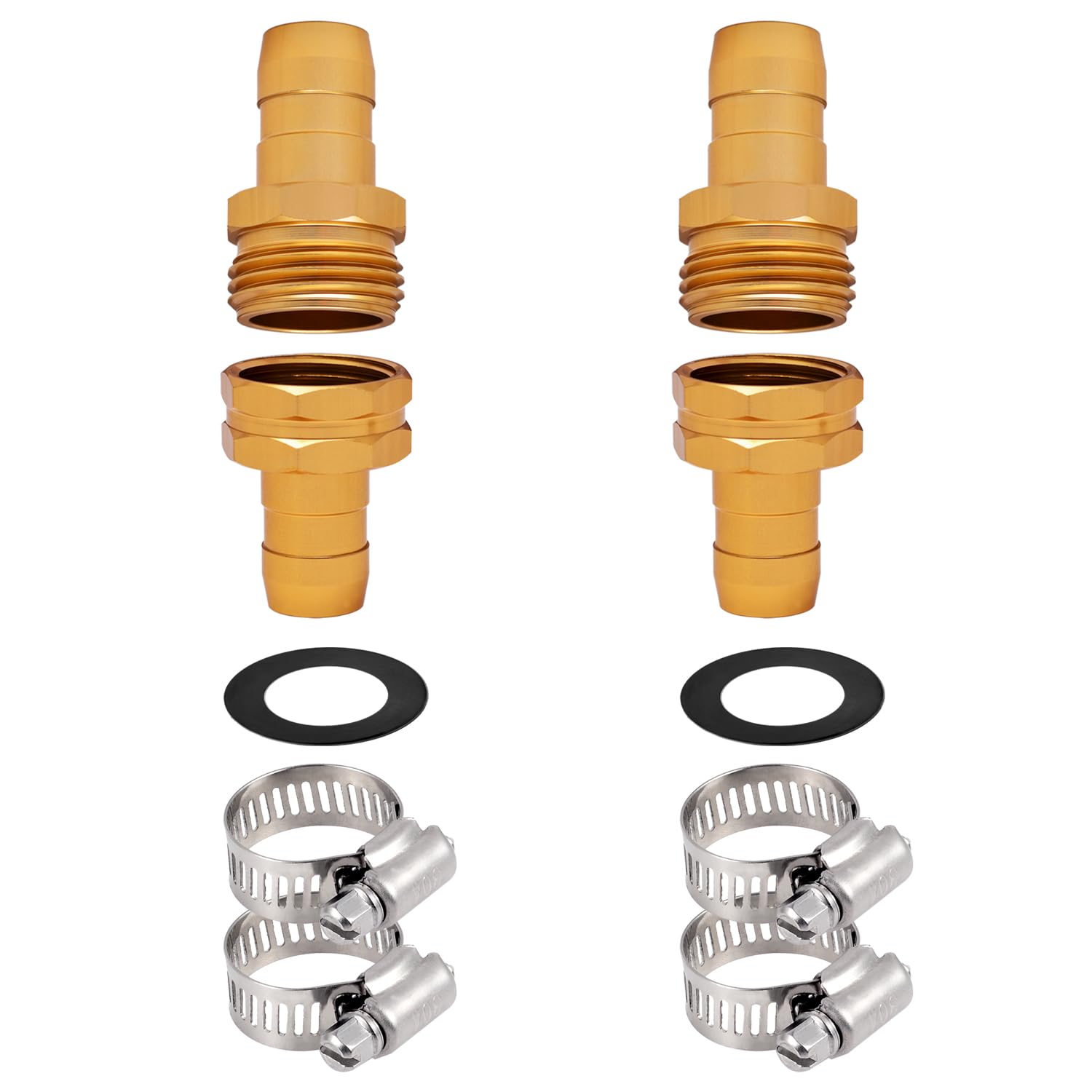 Kichwit stainless steel clamps close-up highlighting secure, leak-free connections.