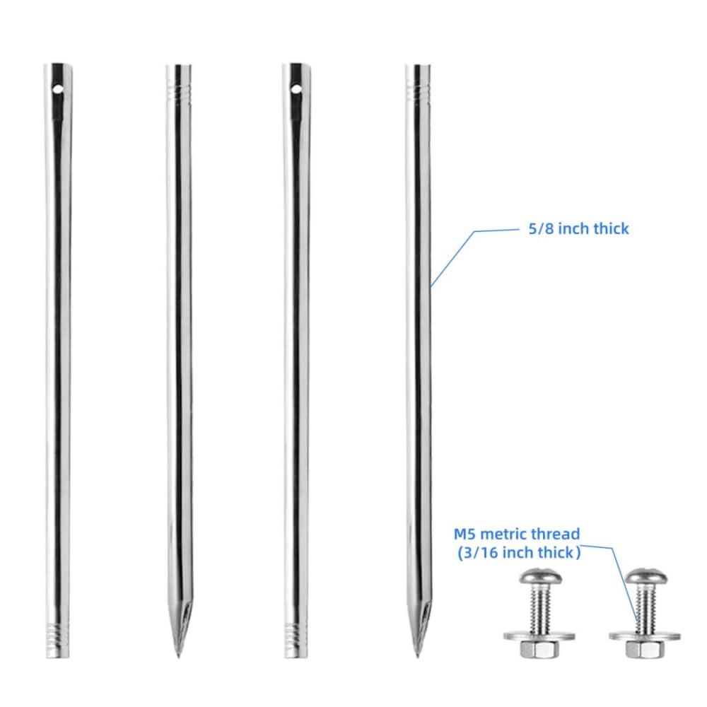 Kichwit stainless steel stake hole diameter 6mm for precise mounting.
