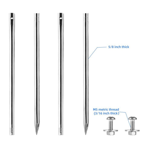 Kichwit stainless steel stake hole diameter 6mm for precise mounting.