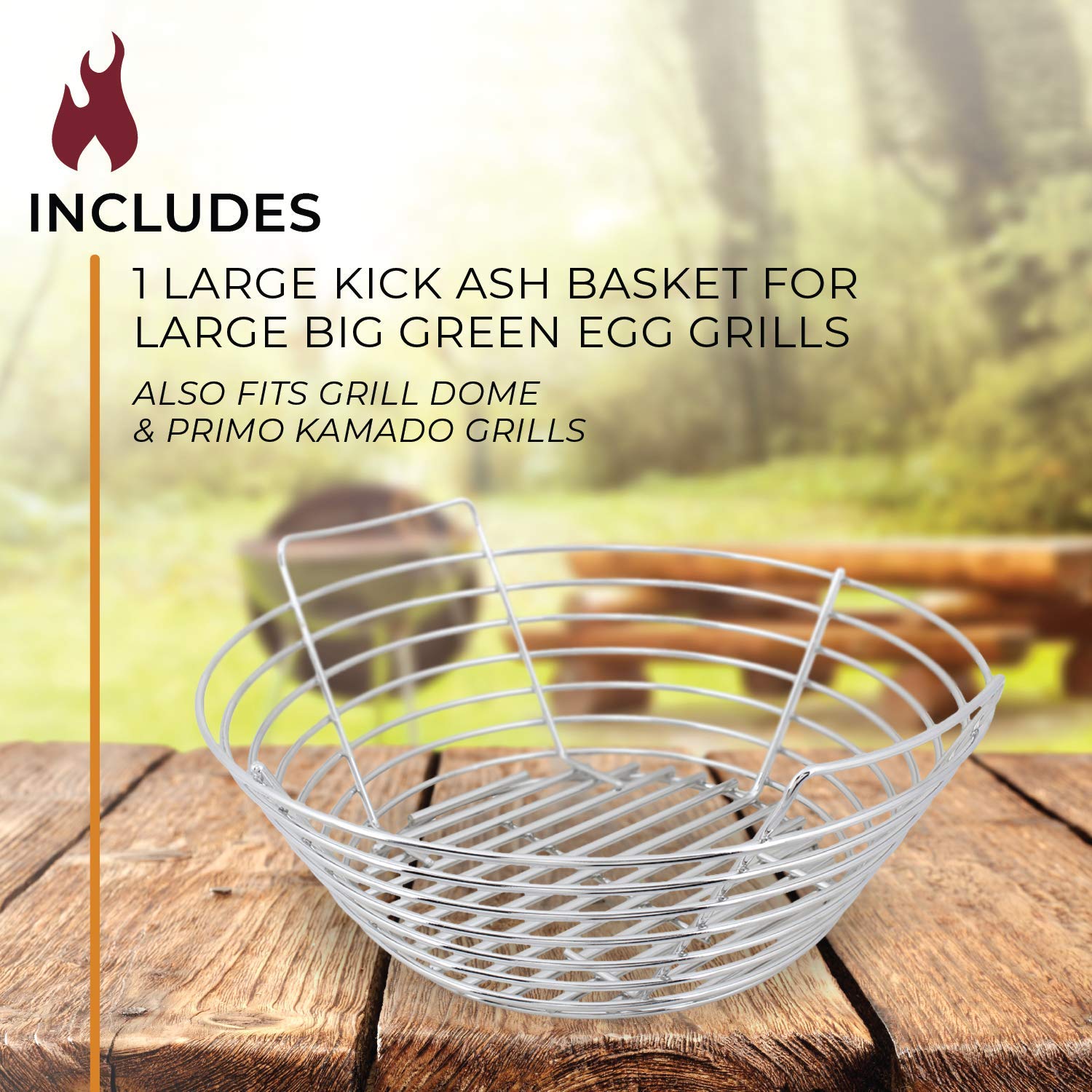 Kick Ash Basket features electropolished steel built to last