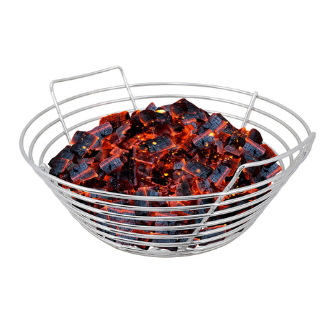 Kick Ash Basket large for Big Green Egg – front view shows steady heat