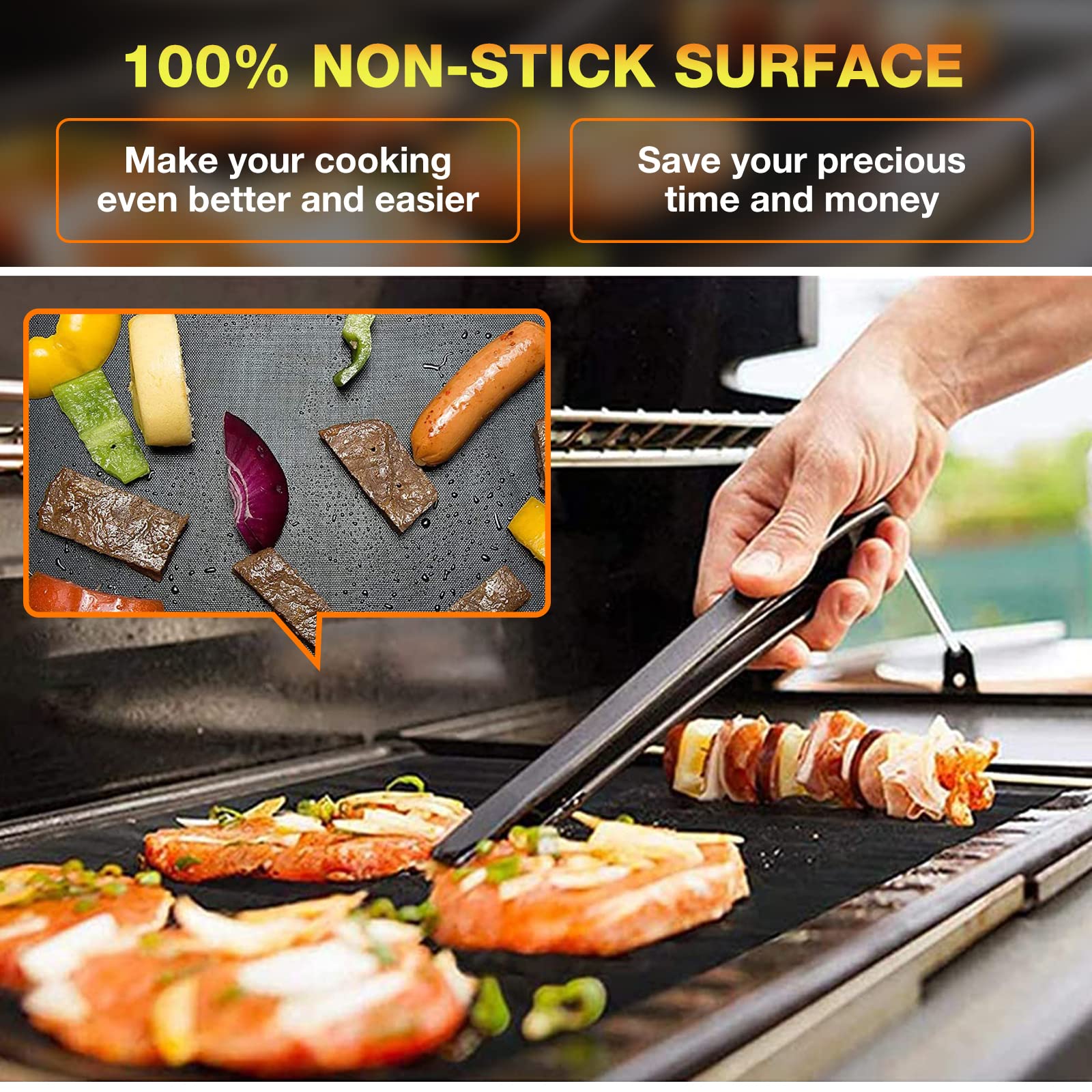 KICKOIL mats cut to fit your grill grate size
