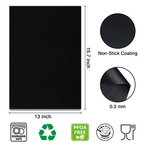 Close-up of KICKOIL grill mat showing non-stick coating for easy release