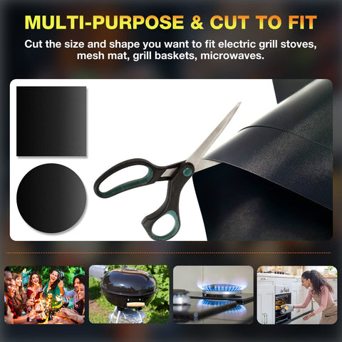 Reusable KICKOIL grill mats are dishwasher-safe for quick cleanup
