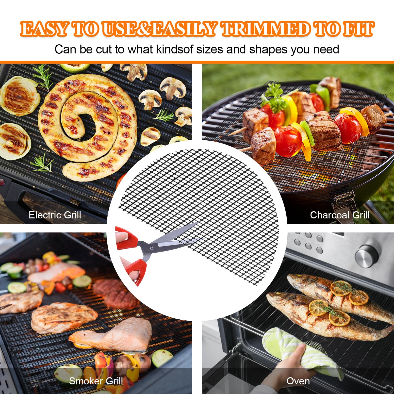 KICKOIL mesh grill mat ensures even heat distribution for perfect grill marks.