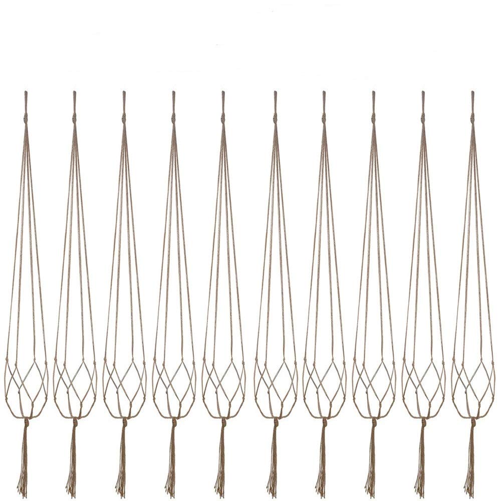 Kicovitifa plant hanger with 40-inch macrame strands supporting lightweight pots indoors or on a balcony