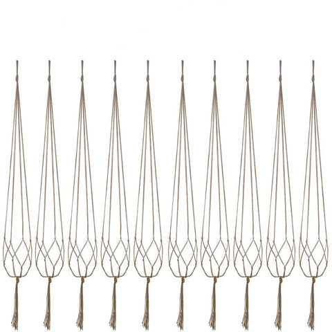 Kicovitifa plant hanger with 40-inch macrame strands supporting lightweight pots indoors or on a balcony