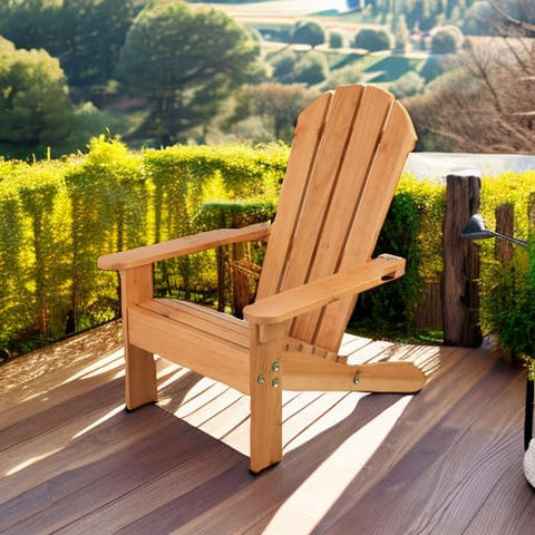KidKraft Adirondack chair honey finish complements gardens and patios during family time.