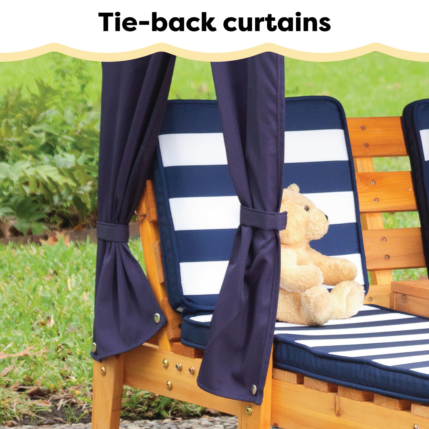 KidKraft two-seat cushions invite two friends to relax together.
