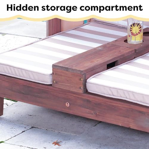 Kids and pets enjoying the KidKraft outdoor lounge space