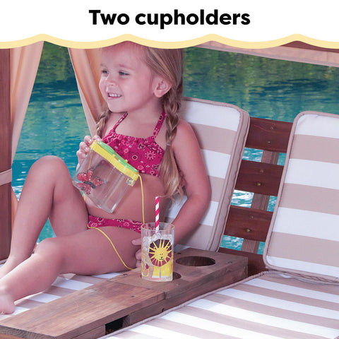 Two children relaxing outdoors on the KidKraft lounge