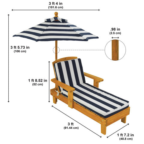 Backyard scene showing KidKraft chaise lounge integrated with other furniture pieces.