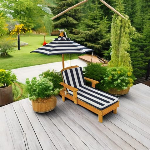 KidKraft chaise lounge demonstrates side-by-side cushions for shared lounging.