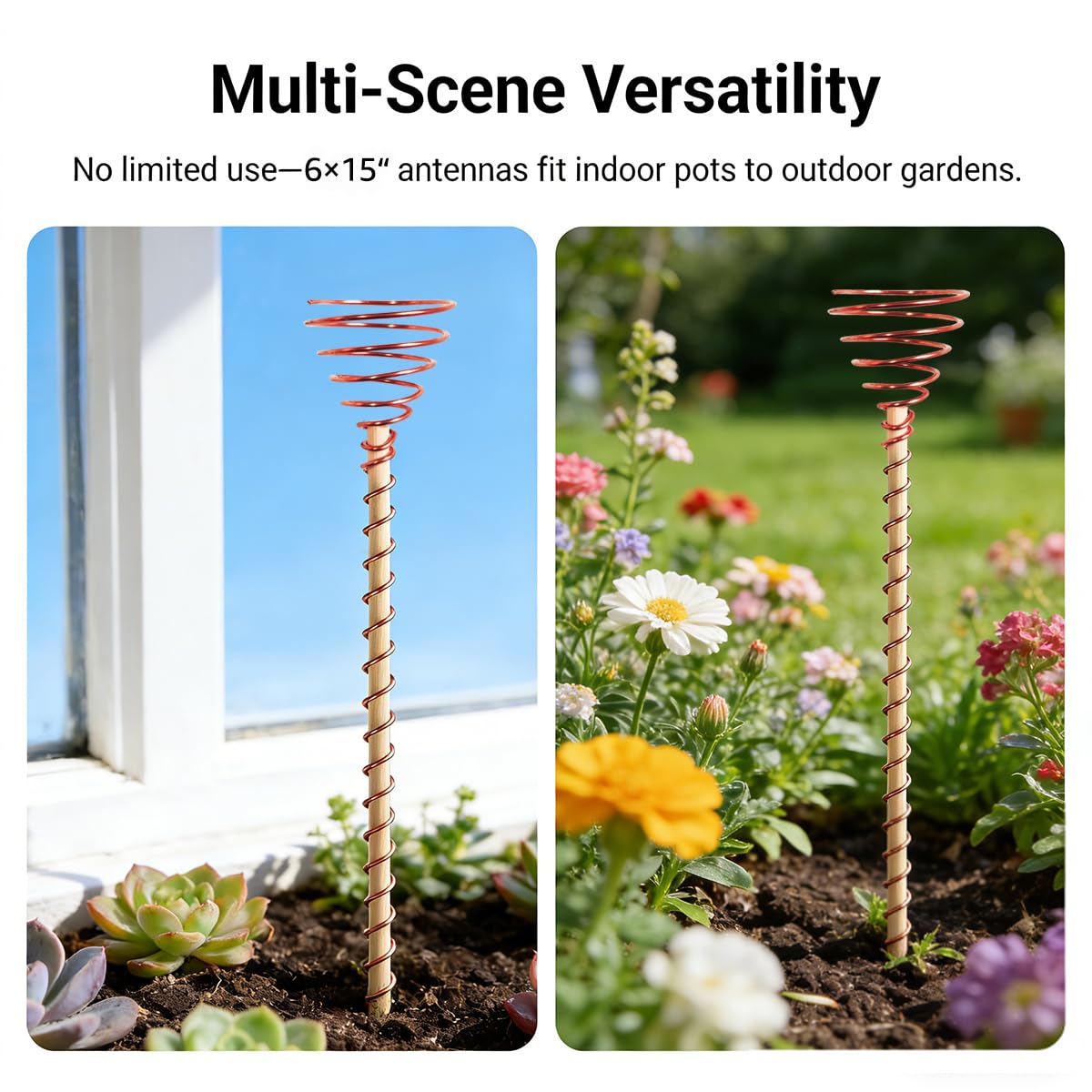 Kidpet 6-pack copper plant stakes ready for garden projects.