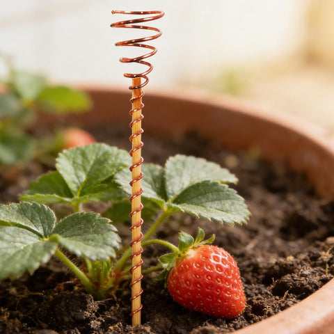Kidpet garden electroculture rods facilitate energy-based growth in crops.