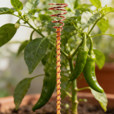 Kidpet pot plant stake helps upright growth for container gardens.