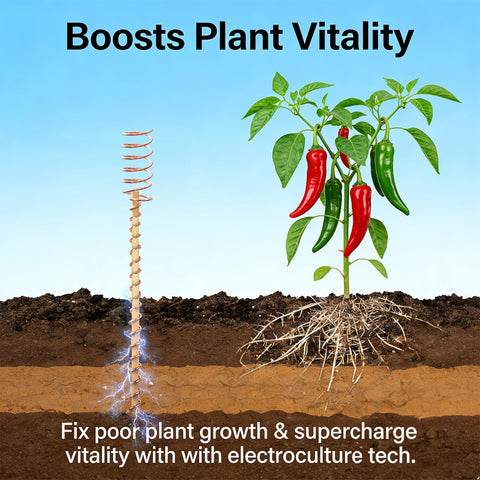 Kidpet six pack copper plant stakes with antennas for potential yield