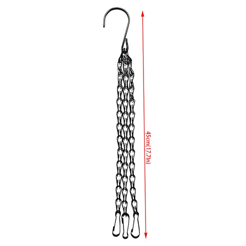 Heavy-duty iron chain with black finish designed for durability outdoors.