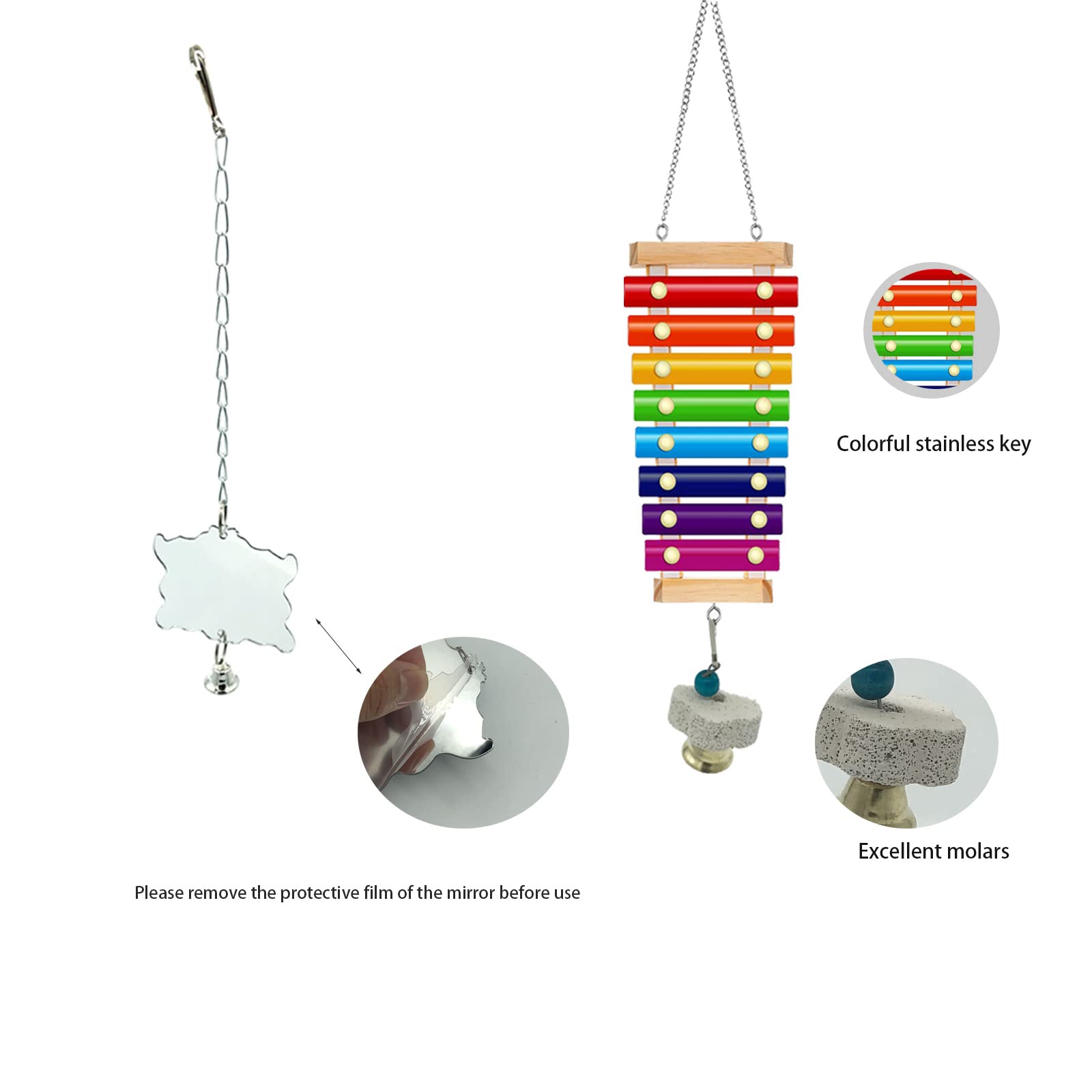 KIEYYRYT chicken swing wooden perch supports balance and safe chewing
