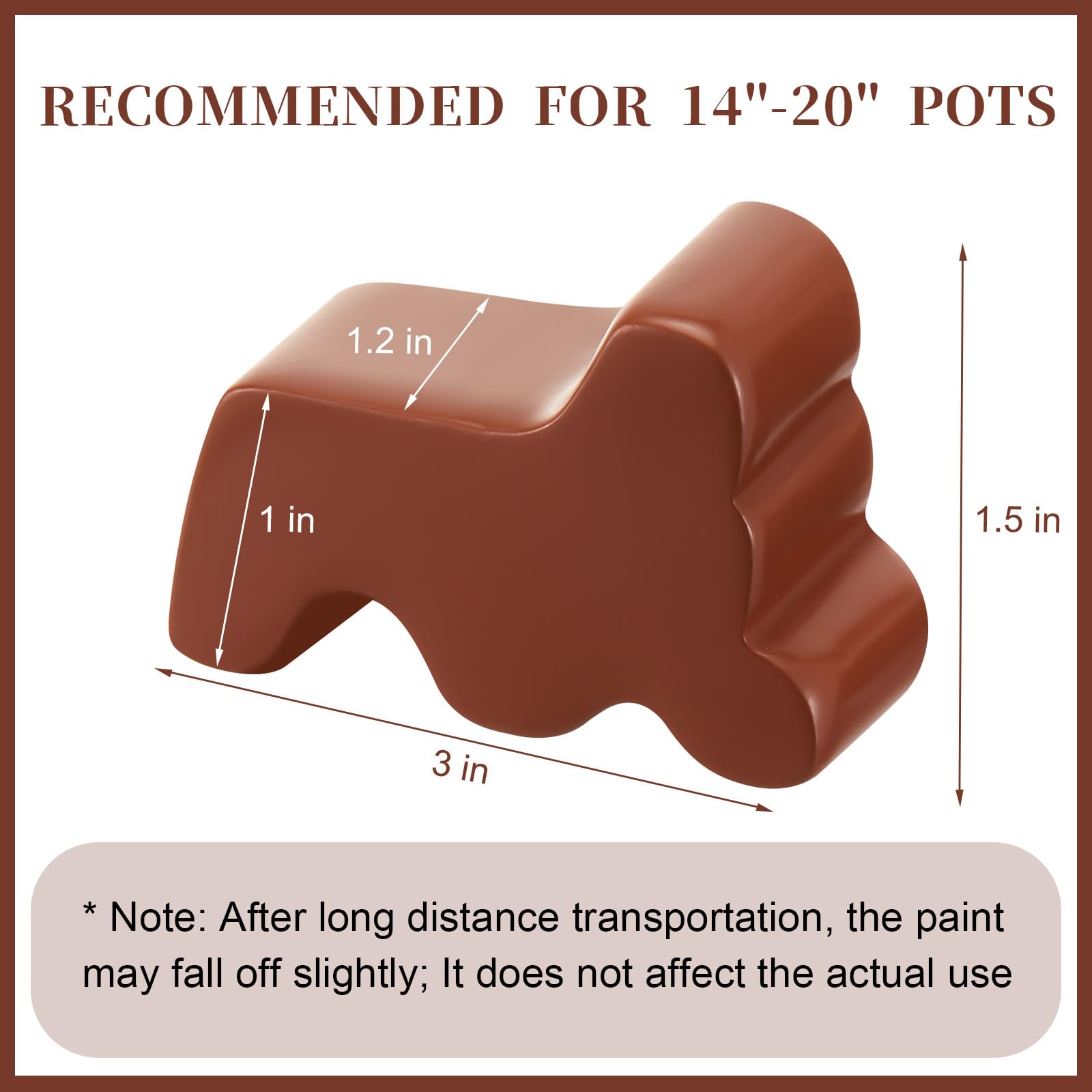 Kigeli resin pot feet brown finish suitable for outdoor planters