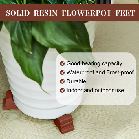 Kigeli resin garden pot feet in outdoor scene on balcony