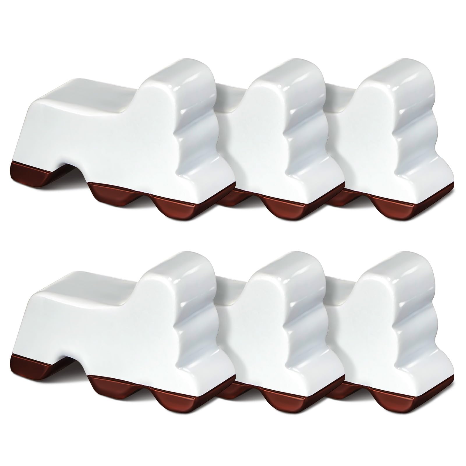 Kigeli resin pot feet six-pack, white and brown, for better drainage and airflow