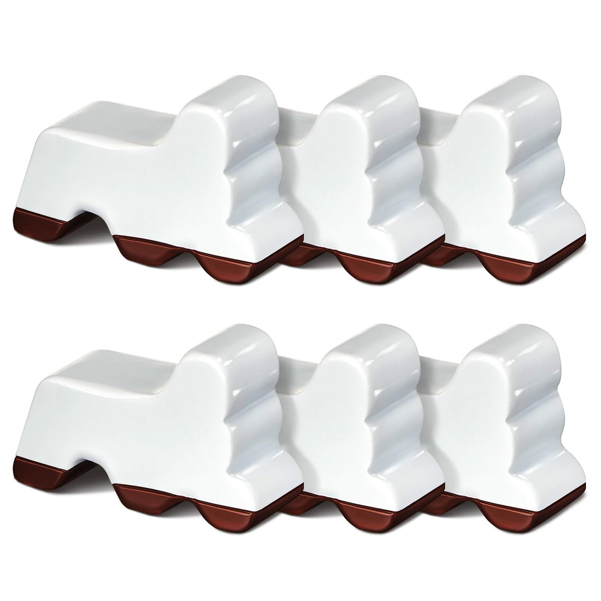 Kigeli resin pot feet six-pack, white and brown, for better drainage and airflow