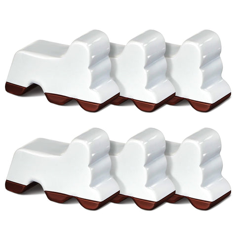 Kigeli resin pot feet six-pack, white and brown, for better drainage and airflow