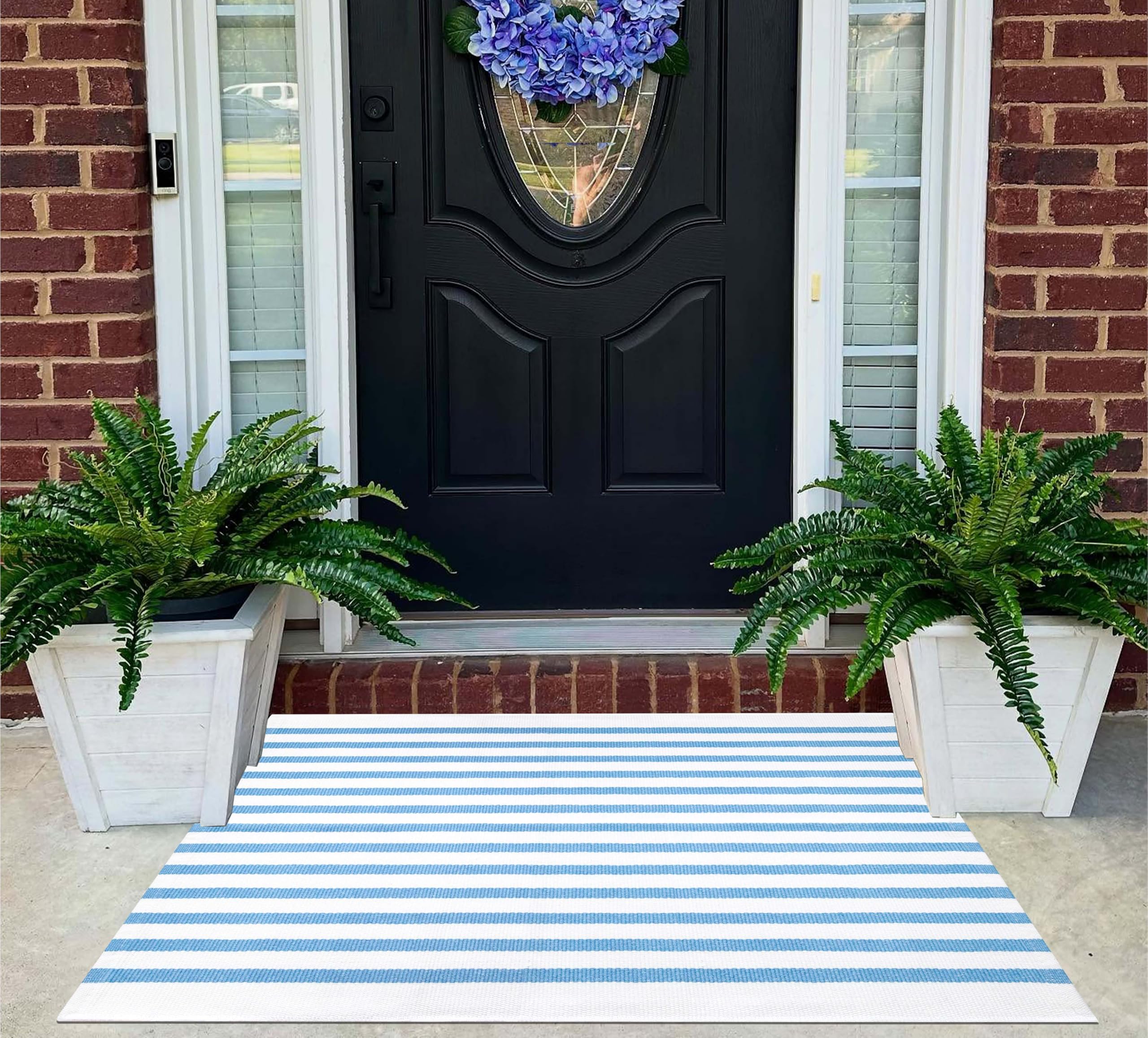 KIhipIoe durable striped door mat designed for outdoor use