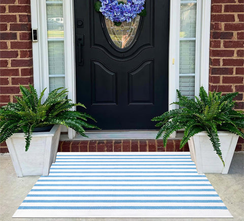 KIhipIoe durable striped door mat designed for outdoor use