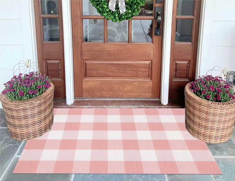 KIhipIoe plaid rug fits entryway, kitchen, bathroom, or bedroom decor