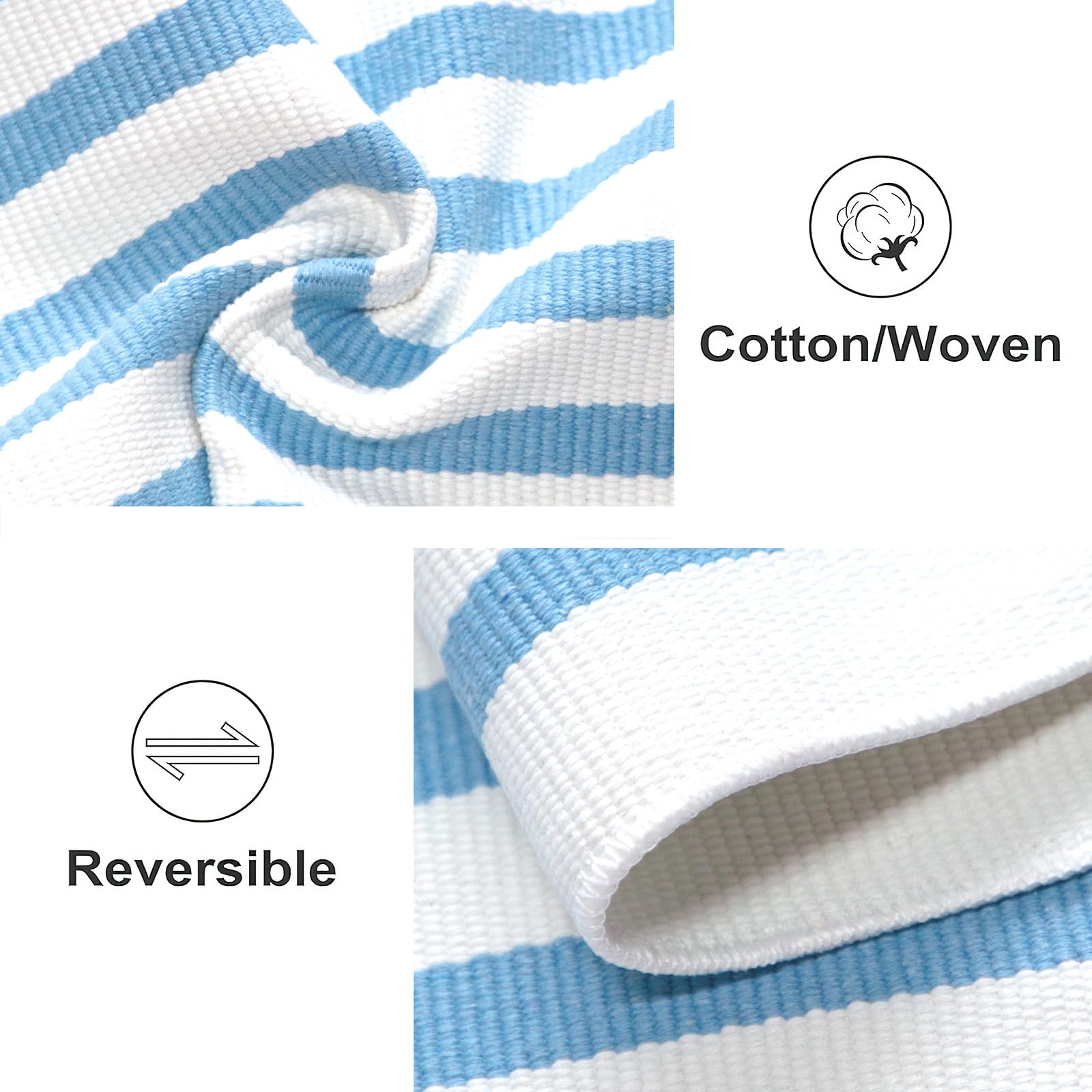 KIhipIoe striped cotton doormat for outdoor and indoor use, versatile entryway image