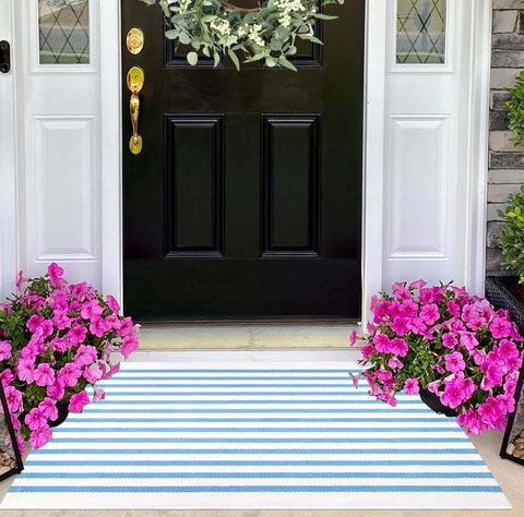 KIhipIoe soft cotton front door mat close-up for welcoming entry