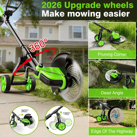 Kihoplly weed wacker 12 inch cutting width speeds up trimming