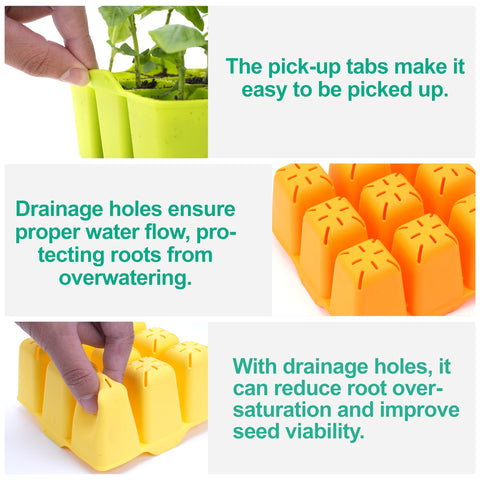 Kiicii seed starter tray pop-out design reduces transplant stress on delicate roots