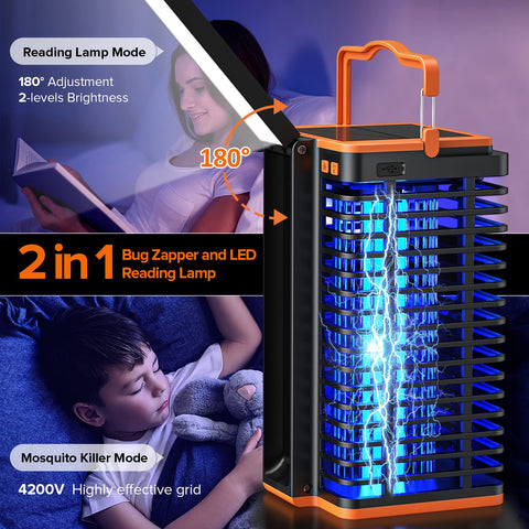 Kiies Solar Bug Zapper outdoors hanging design for flexible placement