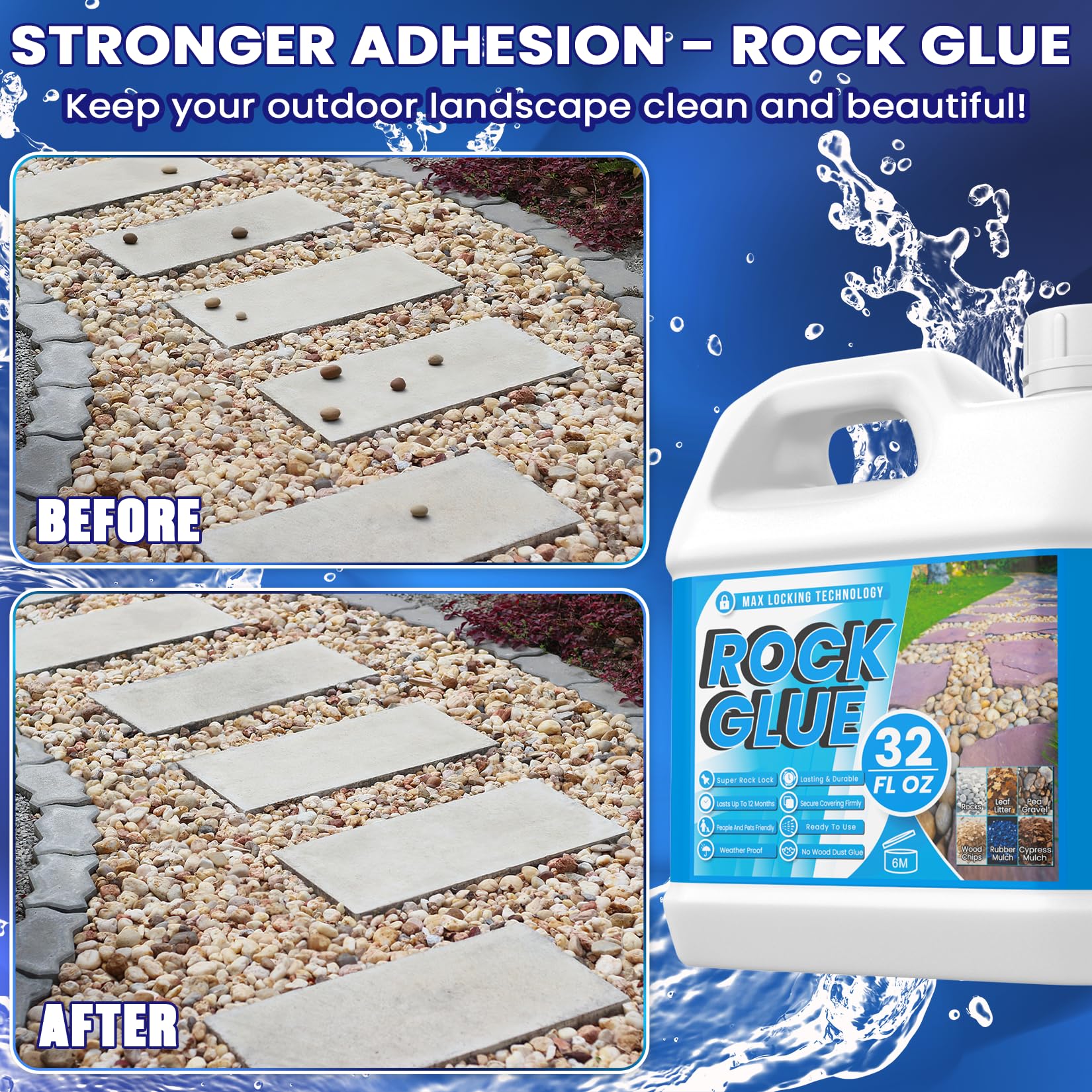 Kiigfood Rock Glue application on stone surfaces with long-lasting stability.