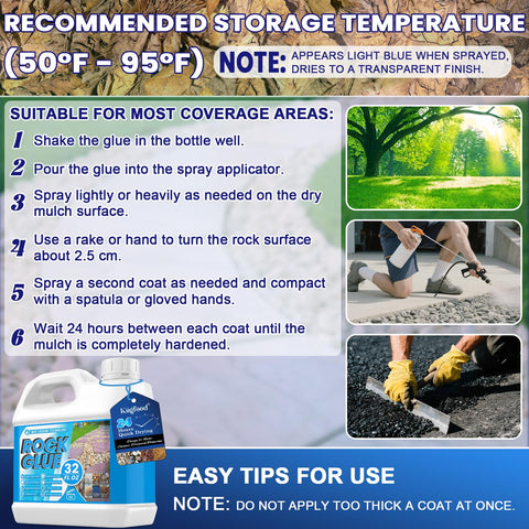 Kiigfood Rock Glue outdoor stabilizer for yard and path enhancements.