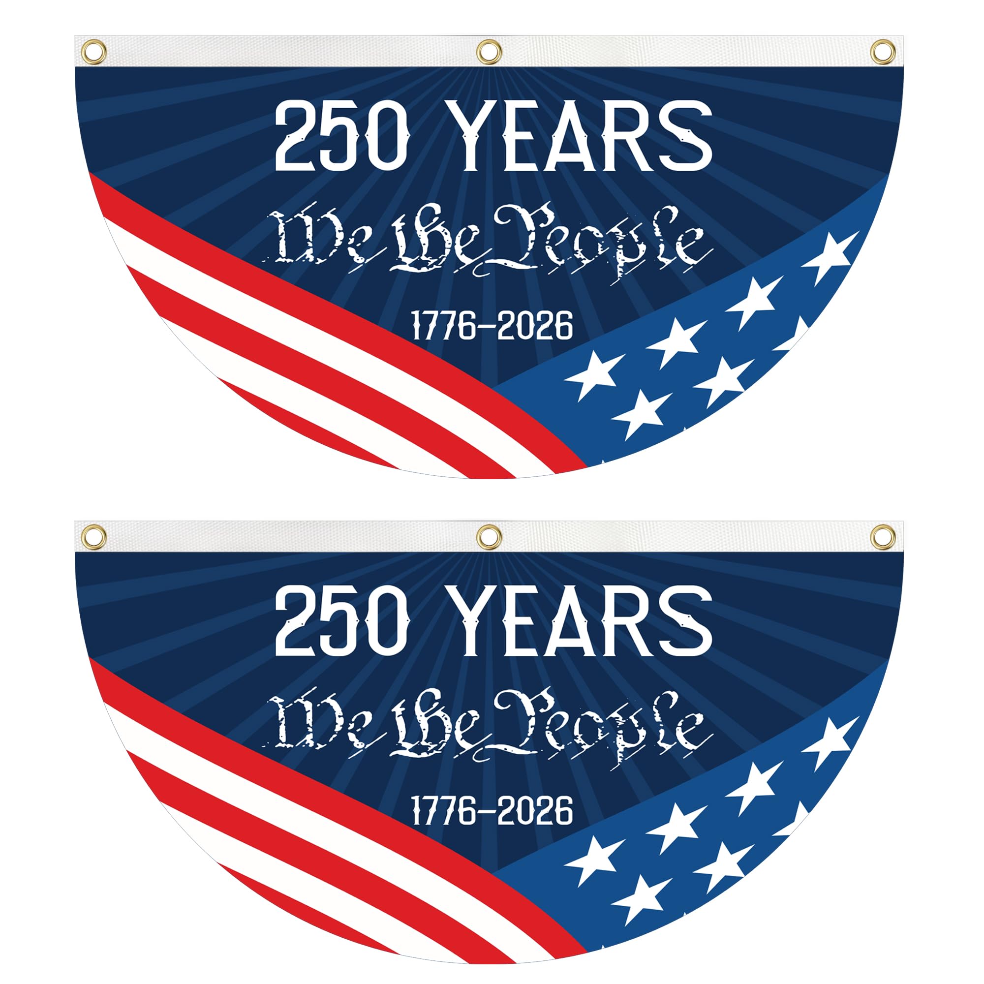 KIIPOAPAU 250 Years flag bunting close-up design highlights vibrant patriotic colors