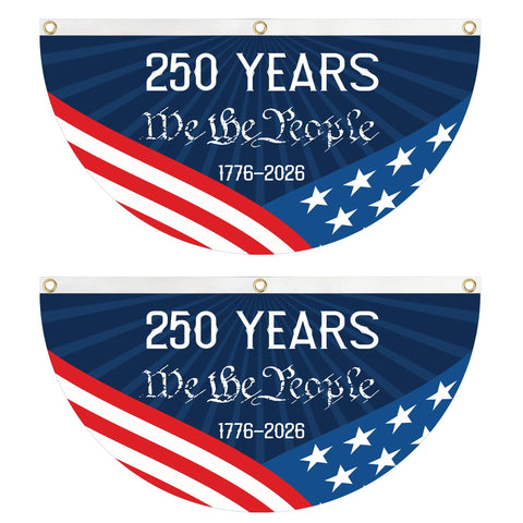 KIIPOAPAU 250 Years flag bunting close-up design highlights vibrant patriotic colors