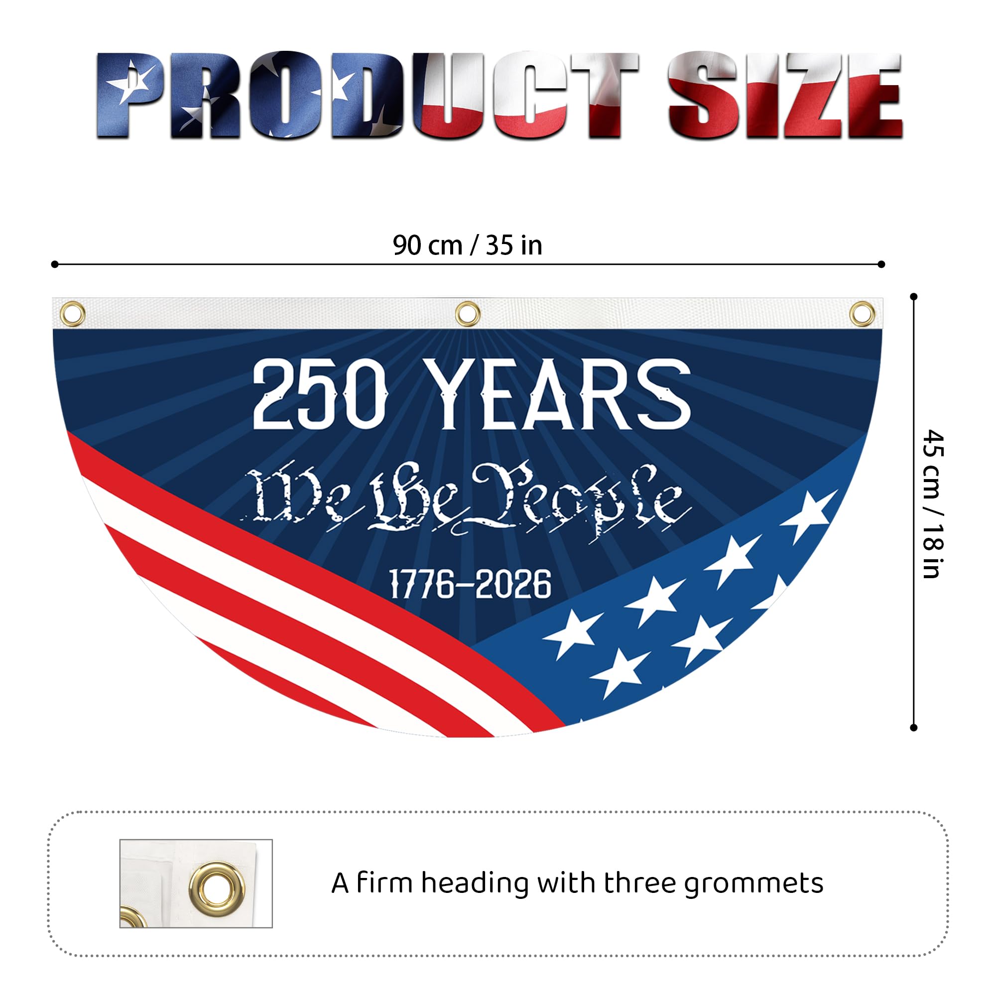 KIIPOAPAU bunting with brass grommets for durable, easy hanging