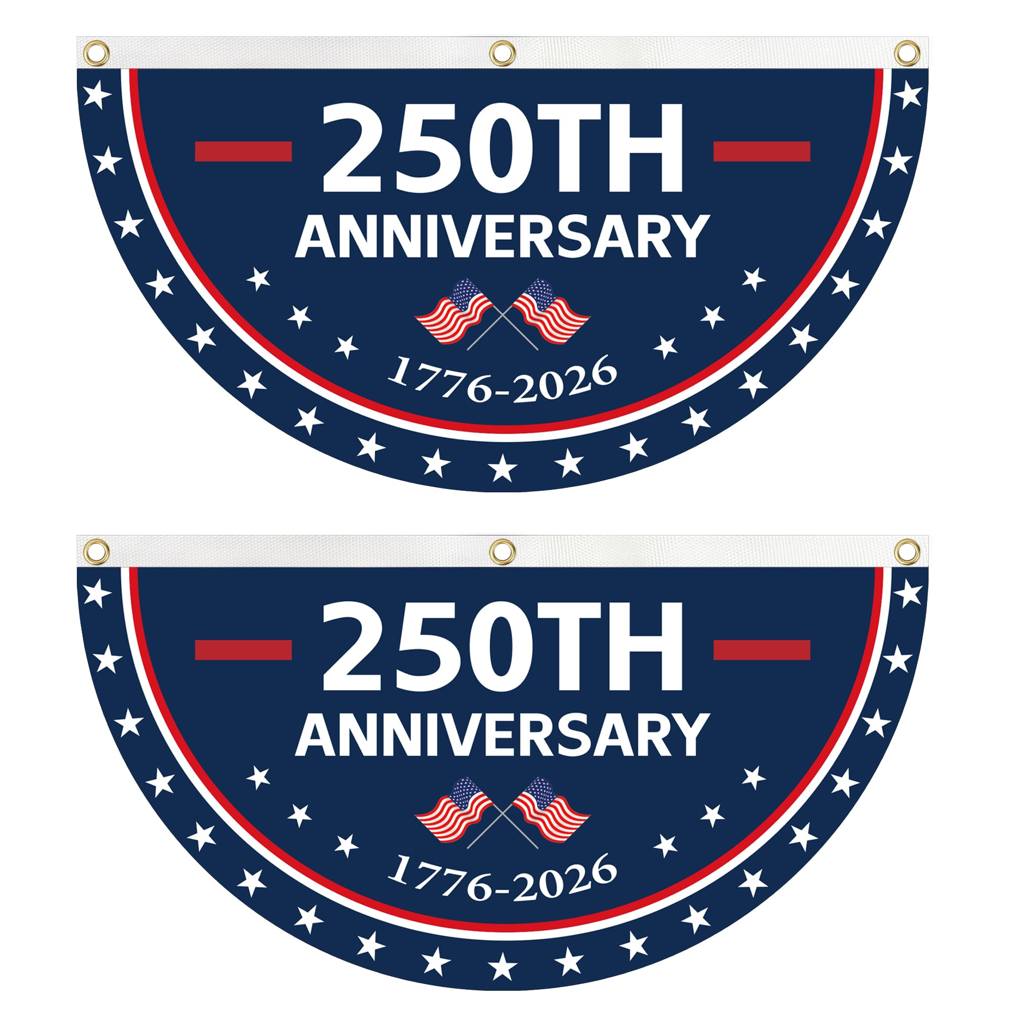 KIIPOAPAU 250th anniversary bunting in 1.5x3 ft with bold patriotic colors.