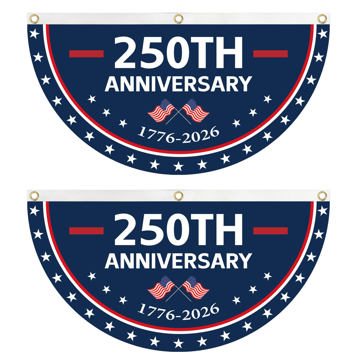 KIIPOAPAU 250th anniversary bunting in 1.5x3 ft with bold patriotic colors.
