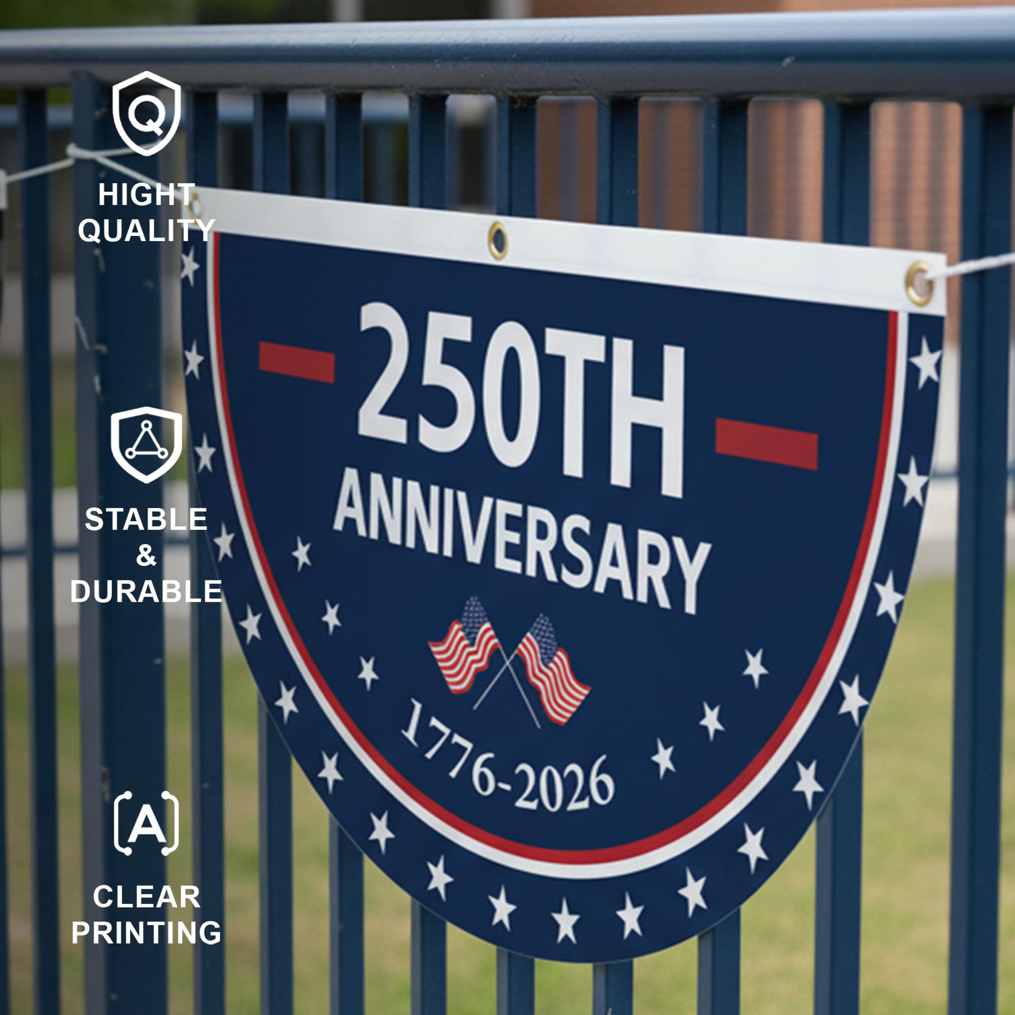 KIIPOAPAU patriotic stars design banner ready for yard or room display.