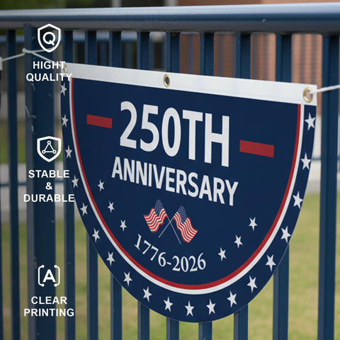 KIIPOAPAU patriotic stars design banner ready for yard or room display.