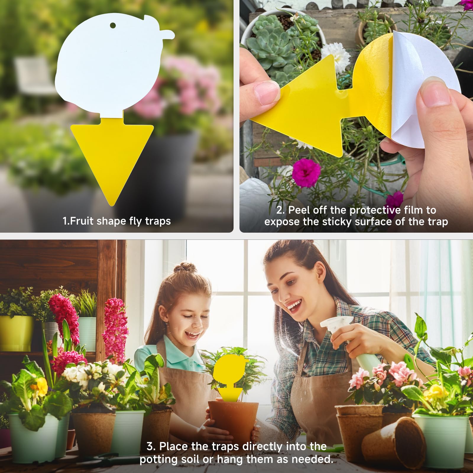 KIKALIFE double-sided pest trap in yellow sticky glue boosts capture surface