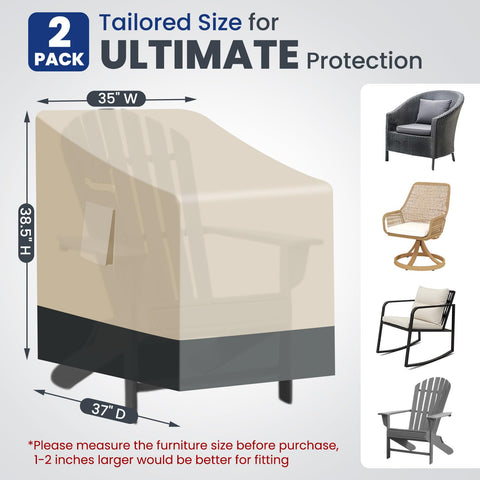Kikcoin extra heavy duty chair cover side view shields chairs from wind and moisture